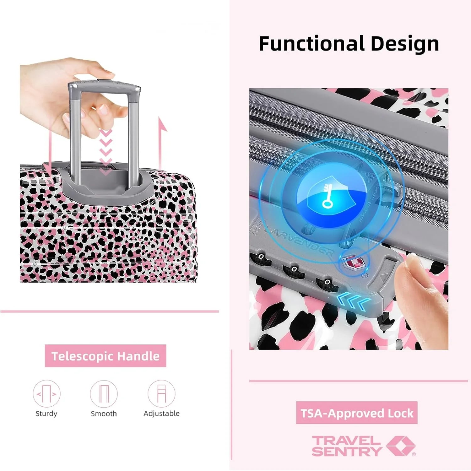 Ensemble de bagages 6 pièces, ensemble de valises rigides extensibles avec roulettes pivotantes, ensemble de bagages à roulettes légers