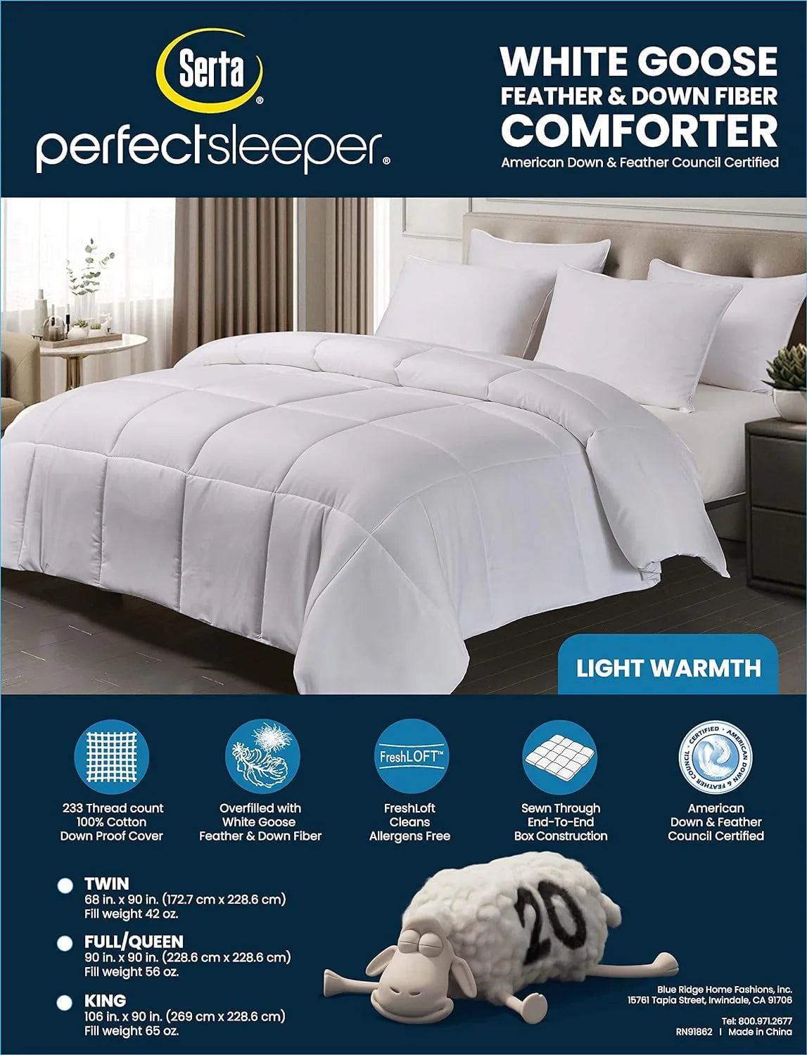 Couette hypoallergénique de luxe