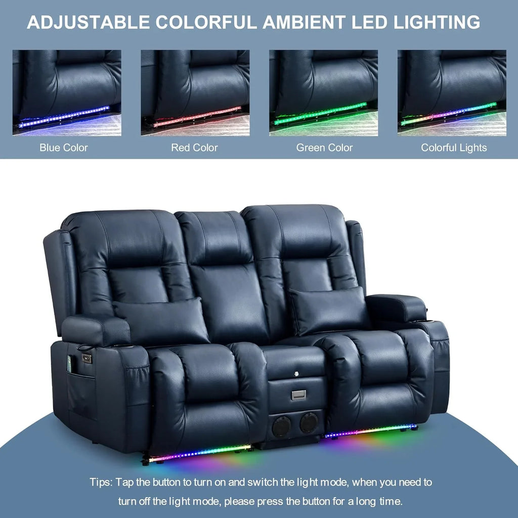 Canapé inclinable électrique TUNYI avec fonctions massage et chauffage, siège home cinéma avec console, canapé inclinable électrique pour camping-car