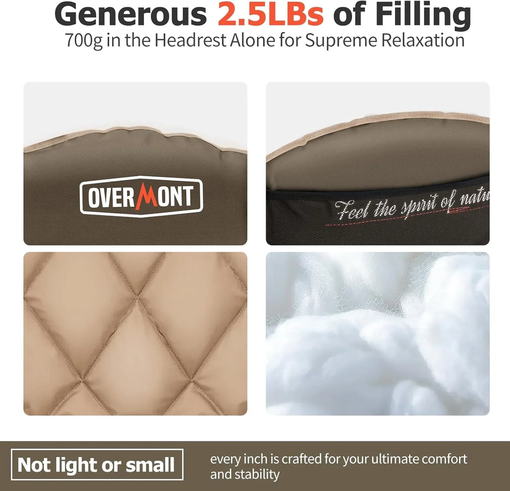 Chaise de camping double extra large - Canapé confortable pour 2 personnes, causeuse pour adulte - Chaise de jardin robuste