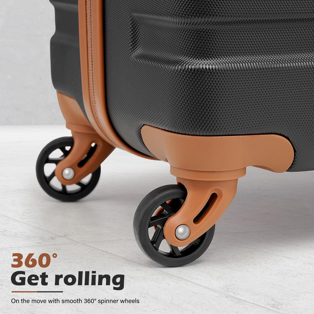 Ensemble de 3 valises rigides à roulettes légères avec serrure TSA