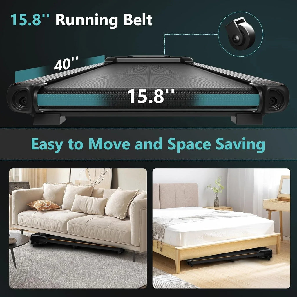 Tapis roulant portable 2,5 CV avec tapis de marche incliné, panneau et télécommande, tapis roulant 4 en 1, capacité de 120 kg