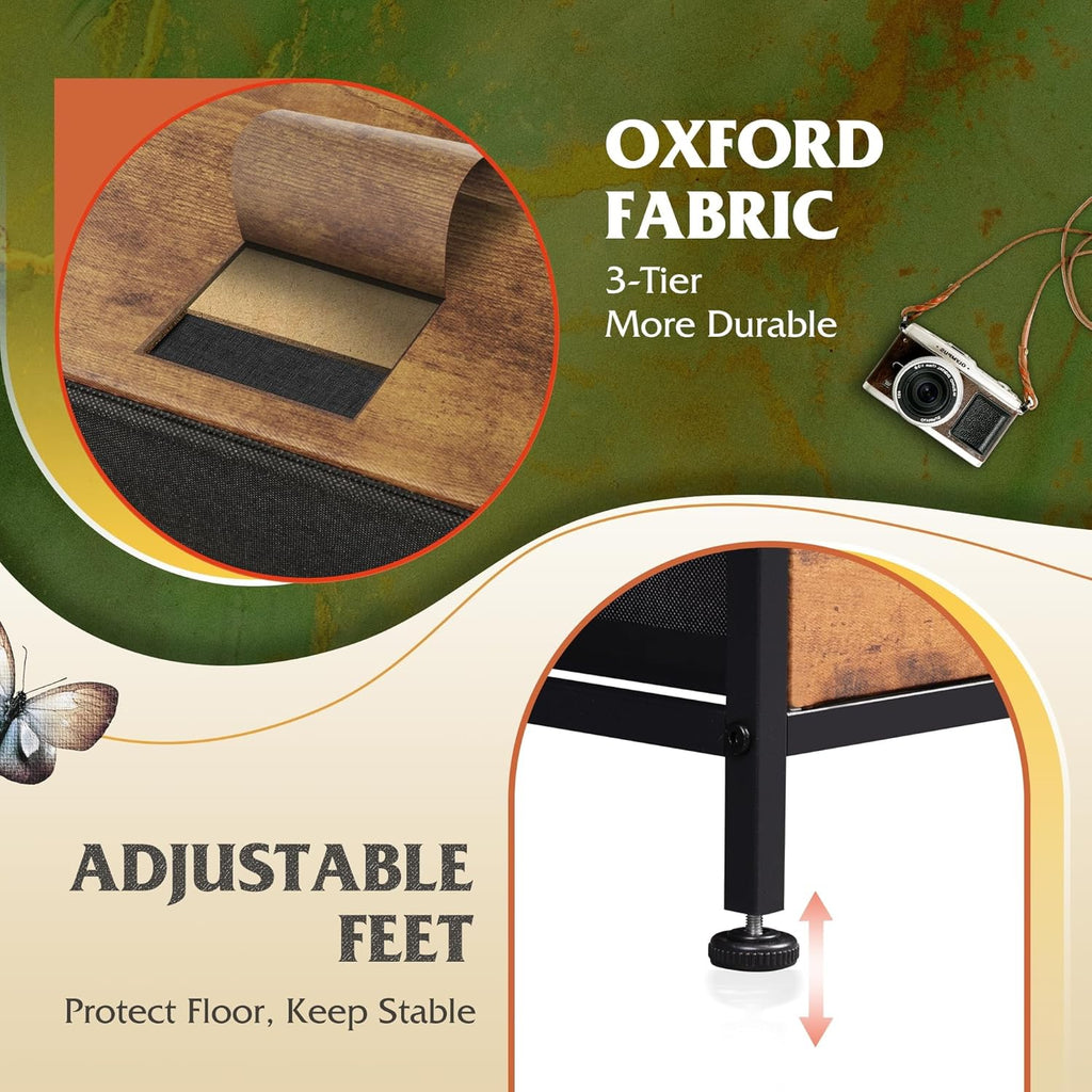 Unité de rangement avec 11 bacs en tissu, tiroirs de rangement avec cadre en acier, grande tour de rangement