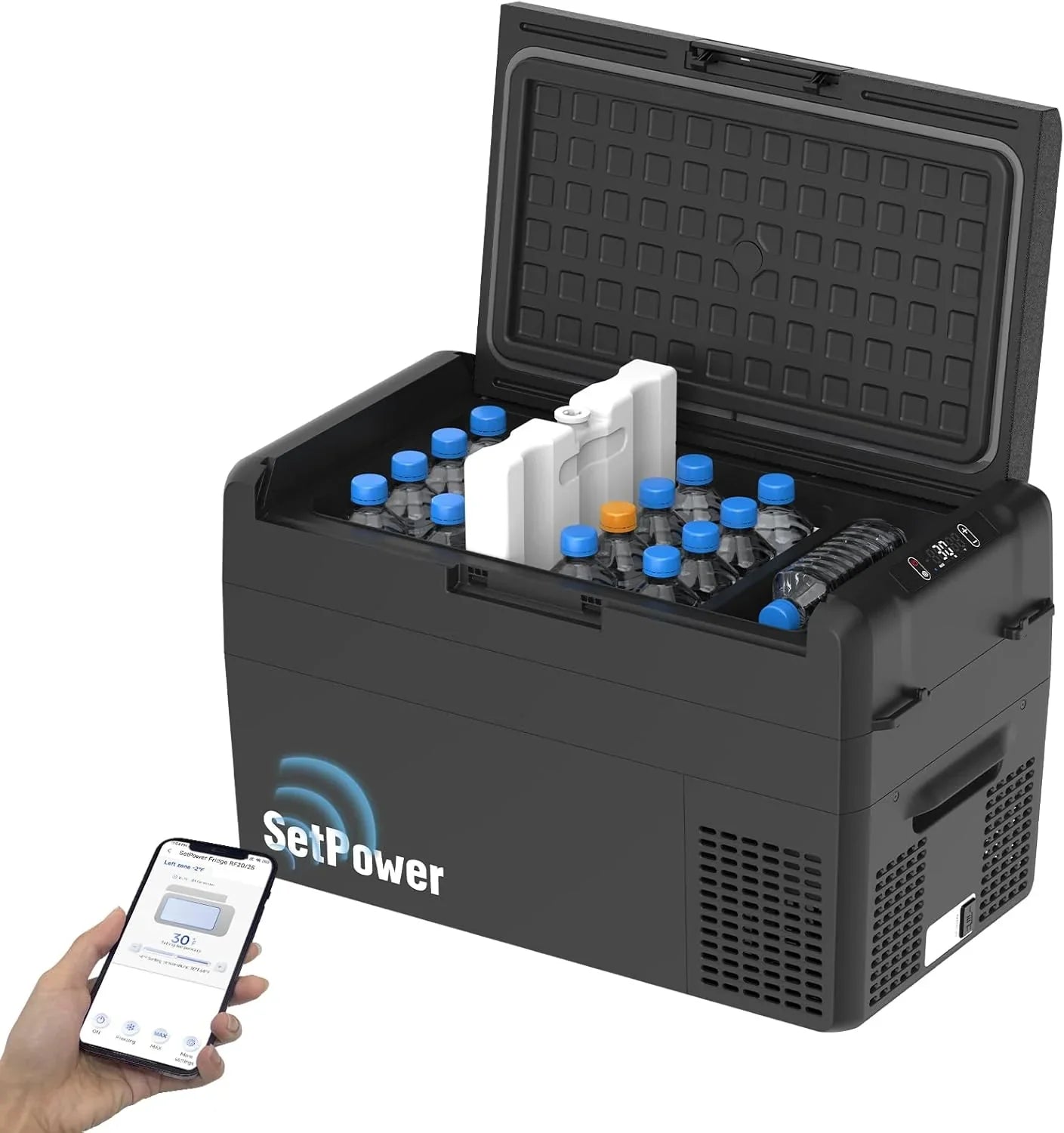 Réfrigérateur portable 12 V 21 litres, autonomie de 50 heures, glacière électrique pour voiture