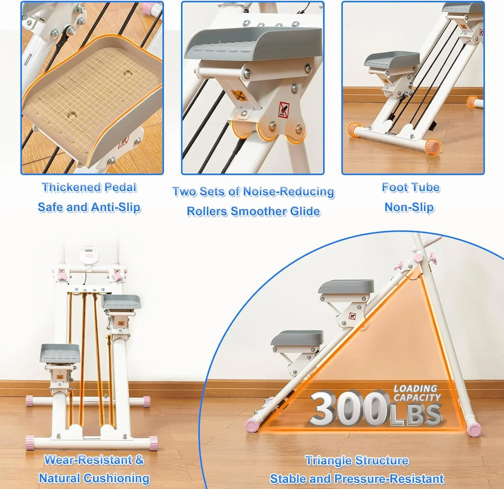 Stepper de gym à domicile, équipement cardio pliable, machine monte-escaliers