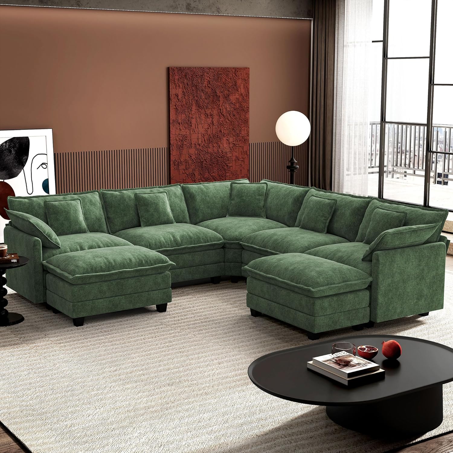 Canapé modulaire moderne en forme de U de 146 pouces d'ihanherry