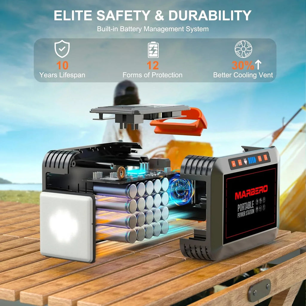 Centrale électrique portable 88 Wh, générateur solaire au lithium pour camping, charge rapide avec prise secteur, batterie externe de 120 W de pointe