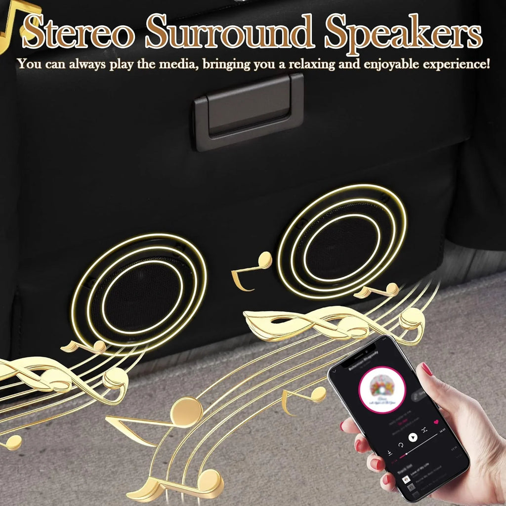 Canapé inclinable électrique TUNYI avec fonctions massage et chauffage, siège home cinéma avec console, canapé inclinable électrique pour camping-car