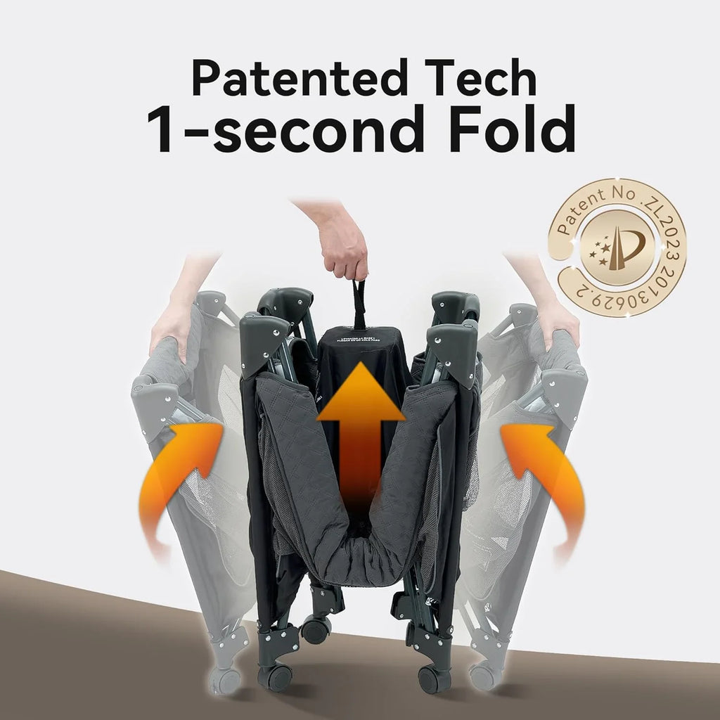 Parc pour bébé Pamo Babe - Le cadre en acier robuste offre un espace de couchage sûr et un berceau portable