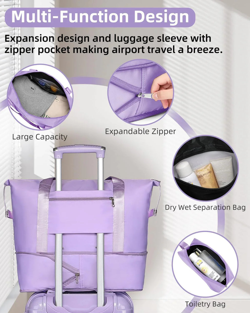 Ensemble de bagages 6 pièces, ensemble de valises rigides extensibles avec roulettes pivotantes, ensemble de bagages à roulettes légers