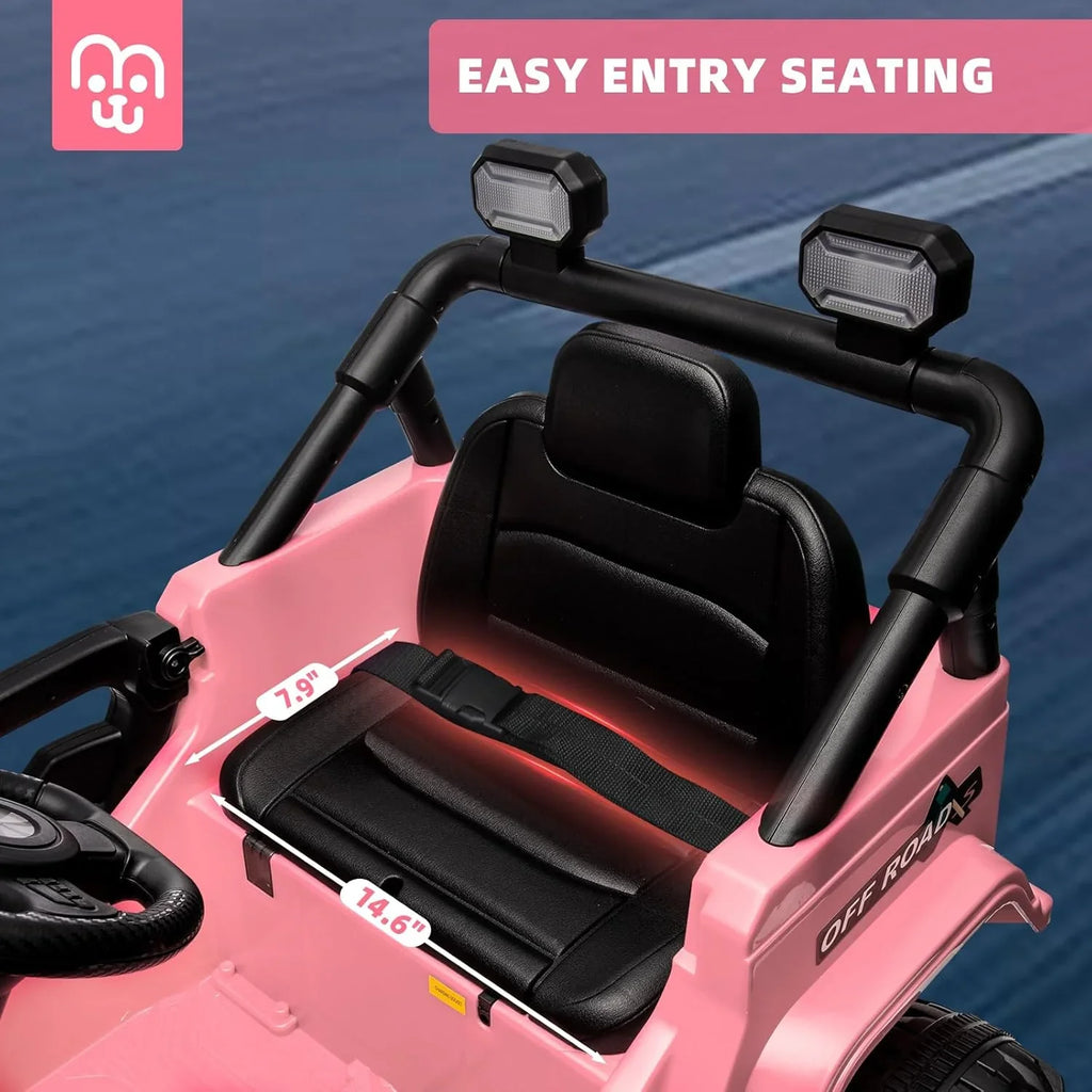 Voiture électrique 12 V pour enfants, camion télécommandé, deux moteurs 35 W