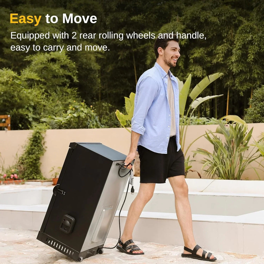 Fumoir électrique d'extérieur EAST OAK 30" | Sonde à viande intégrée, fumage jusqu'à 6 fois plus longtemps en une seule charge, chargement latéral pour un fumage ininterrompu