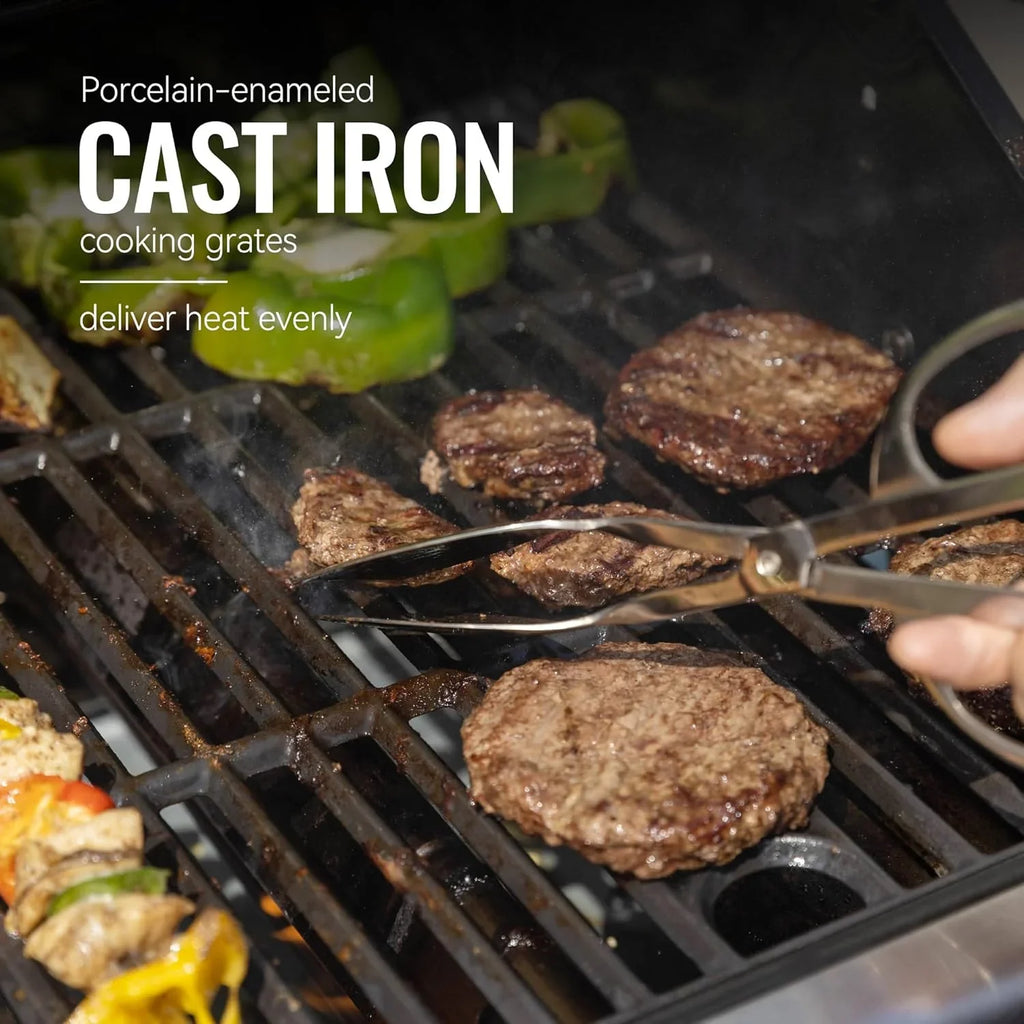 Barbecue au gaz propane Royal Gourmet GA5401T à 5 brûleurs avec gril et brûleurs latéraux, grille en acier inoxydable, surface de cuisson de 632 pouces carrés