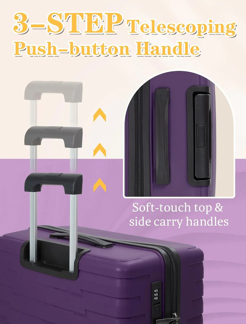 Ensemble de 5 bagages à roulettes, valise rigide en ABS avec roulettes pivotantes