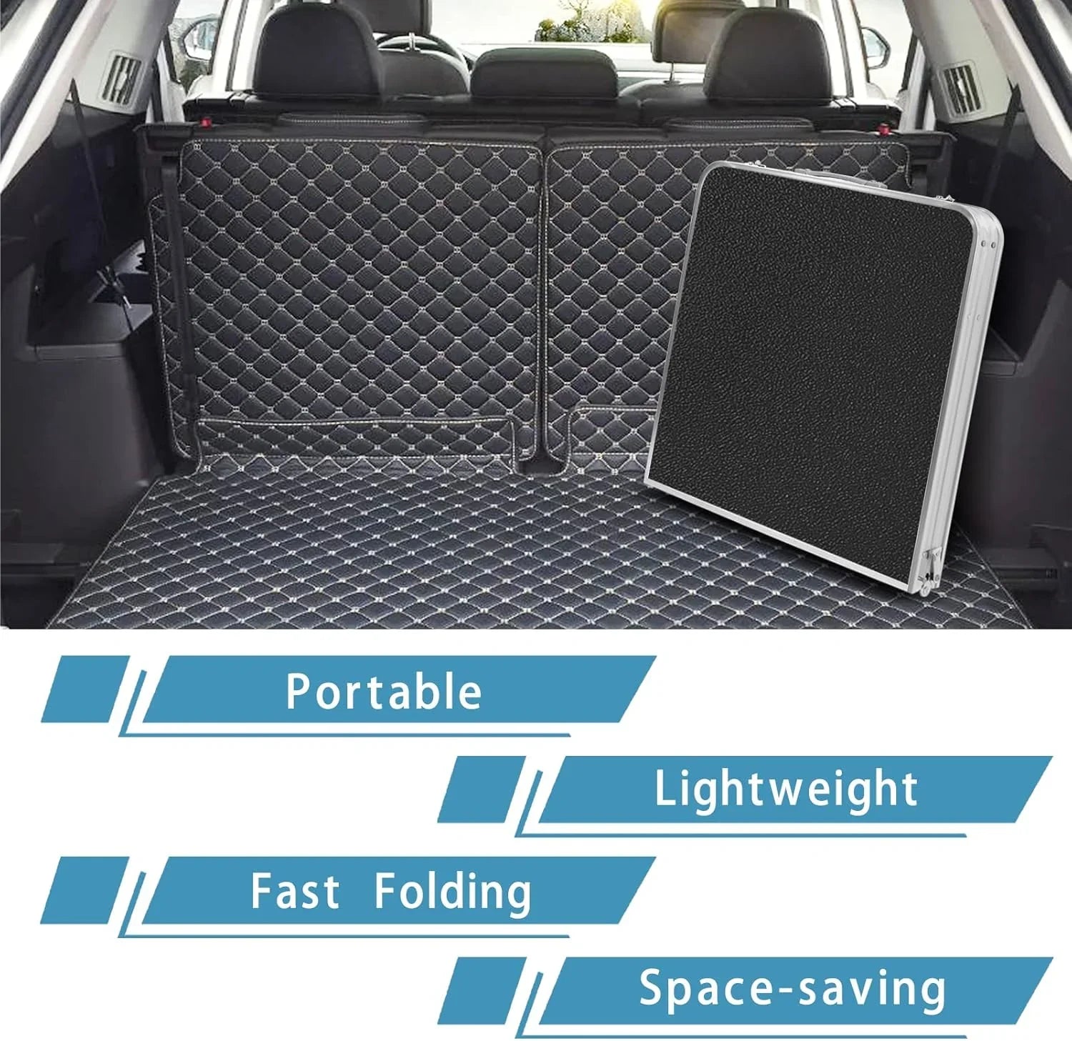 Table pliante d'extérieur en aluminium, légère, réglable en hauteur, avec rangement, pour barbecue, fête, camping