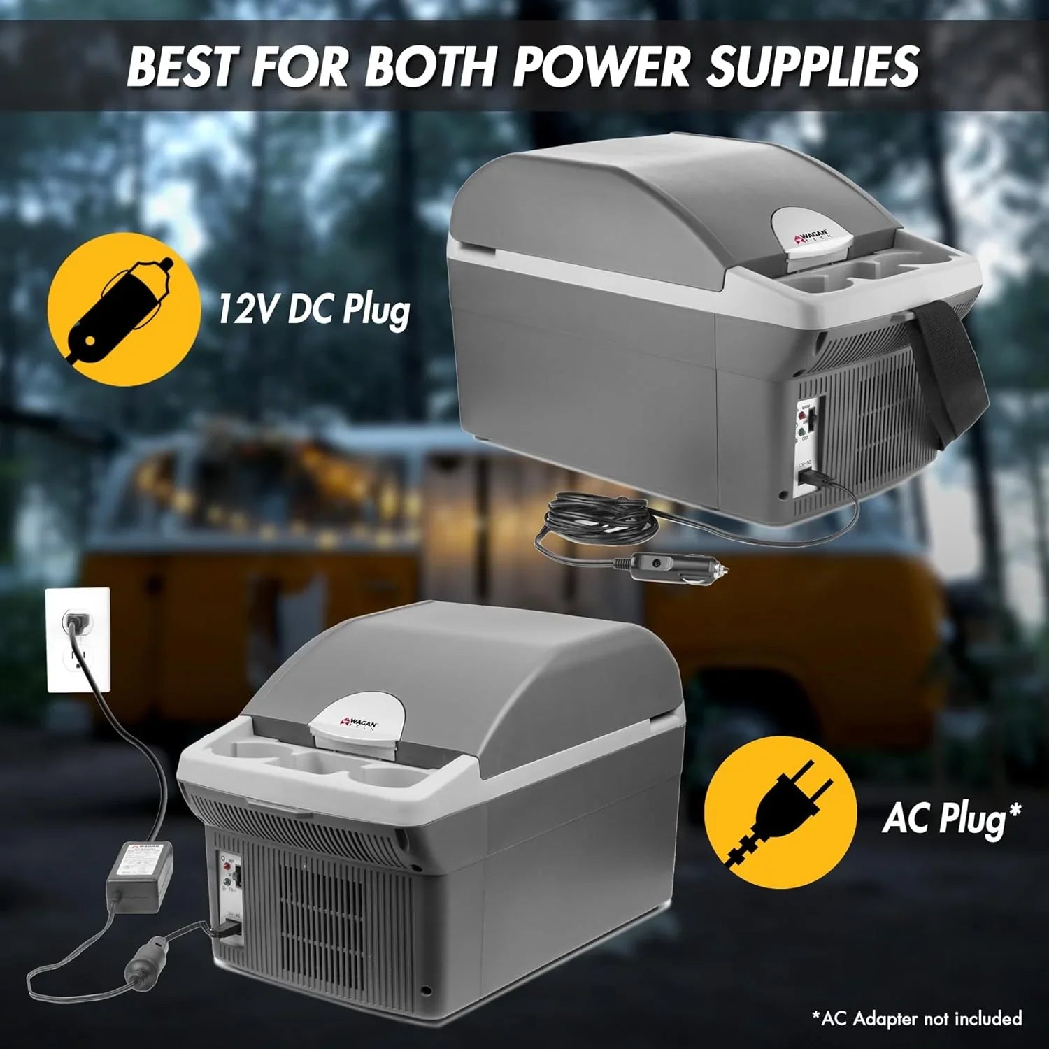 Glacière/chauffage thermoélectrique personnel, capacité de 14 litres, glacière électrique portable pour voiture avec 12/24 V CC, réfrigérateur compact 12 V