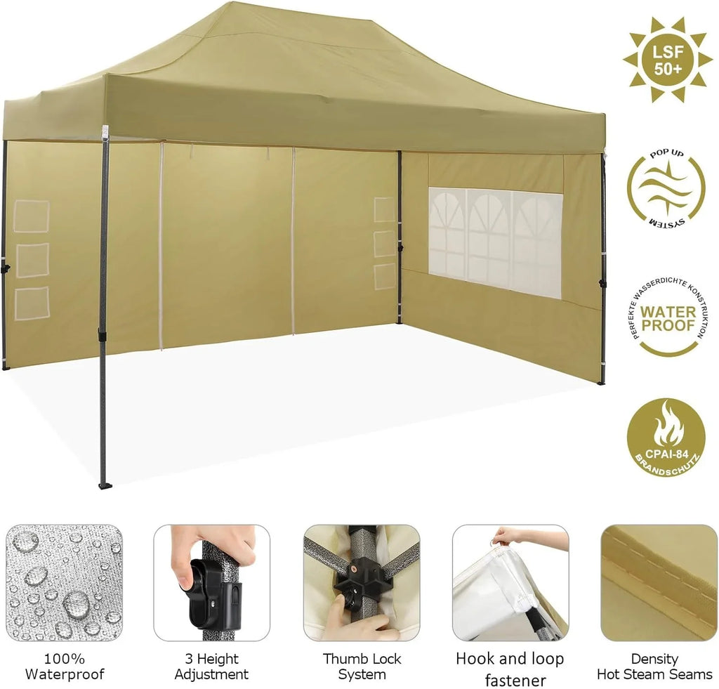 Tente pop-up robuste COBIZI 10x20 avec 6 parois latérales, facile à installer