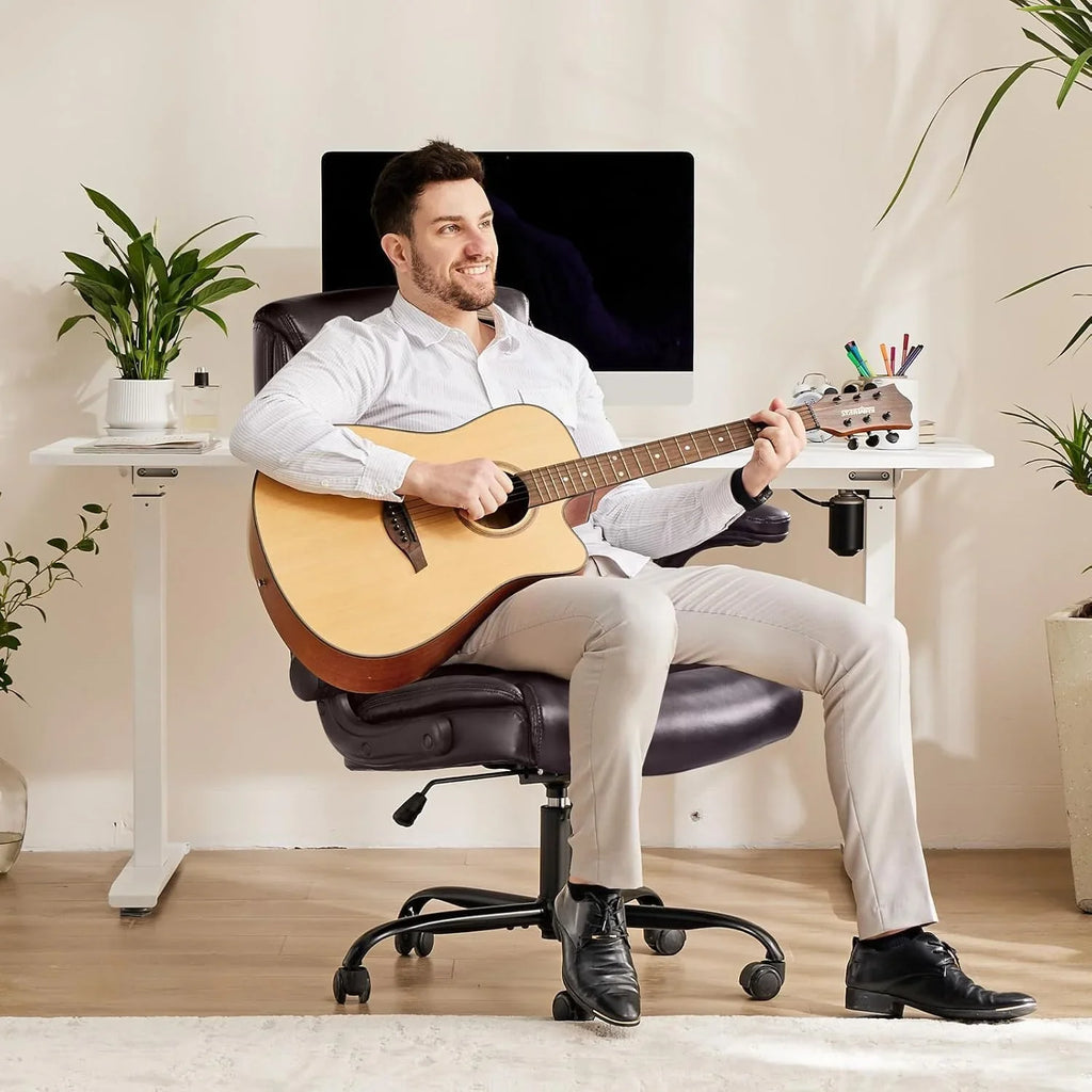 Chaise de bureau ergonomique, chaise de bureau robuste, chaise pivotante réglable à roulettes