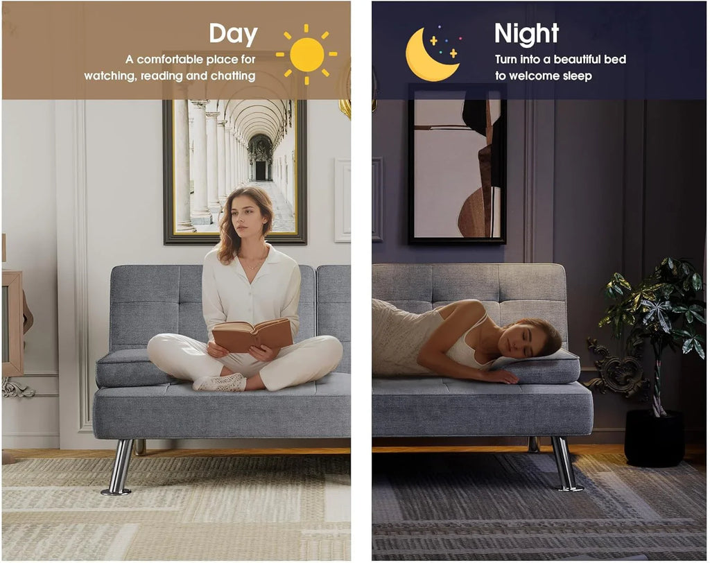 Canapé-lit futon Flamaker Ensemble futon pliant moderne Chaise longue convertible