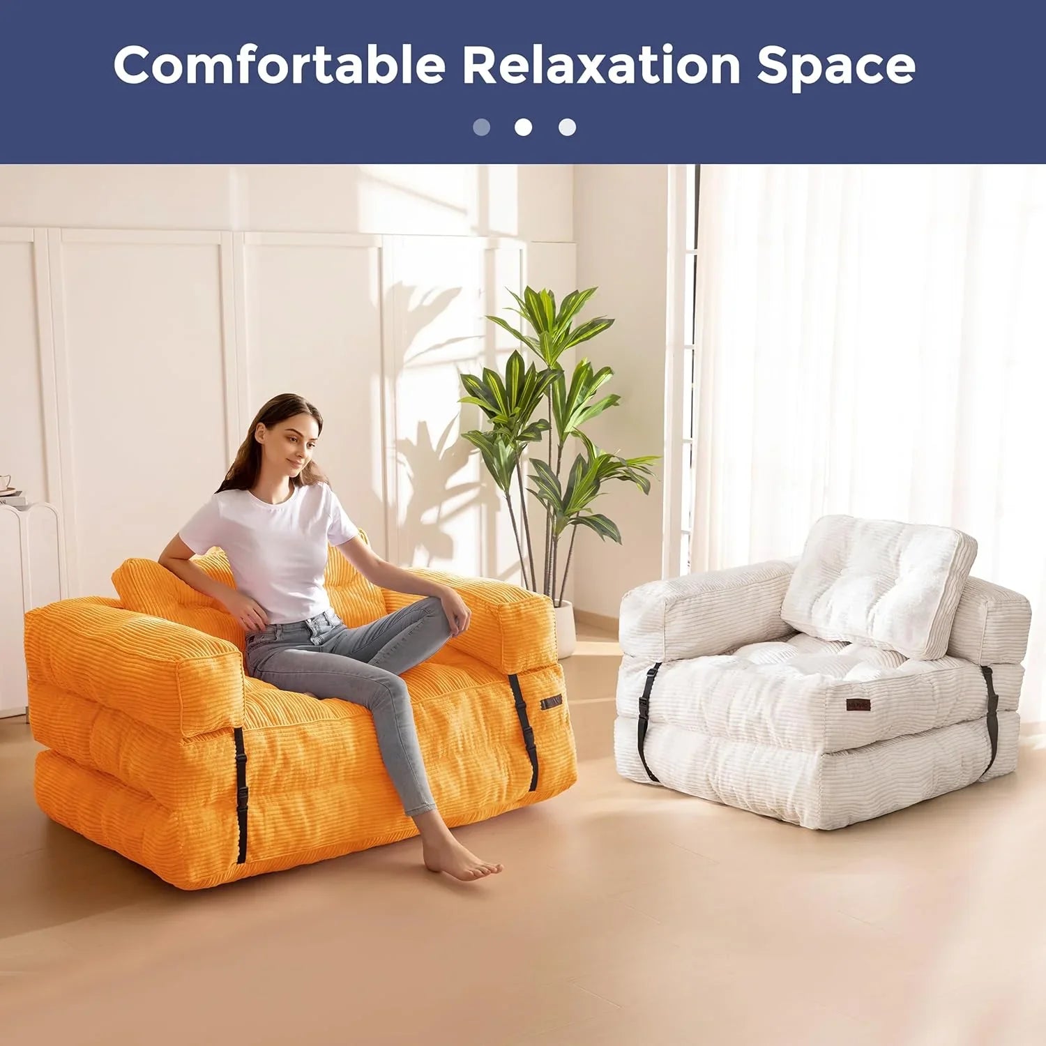 Canapé-lit pliant, canapé-lit convertible en L avec accoudoirs et oreillers