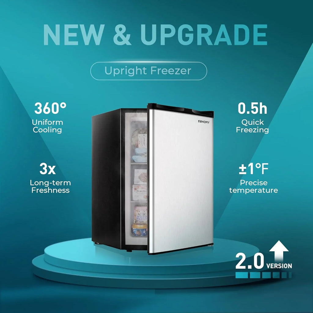 Congélateur vertical, 3,0 pieds cubes, mini-congélateur compact à une porte