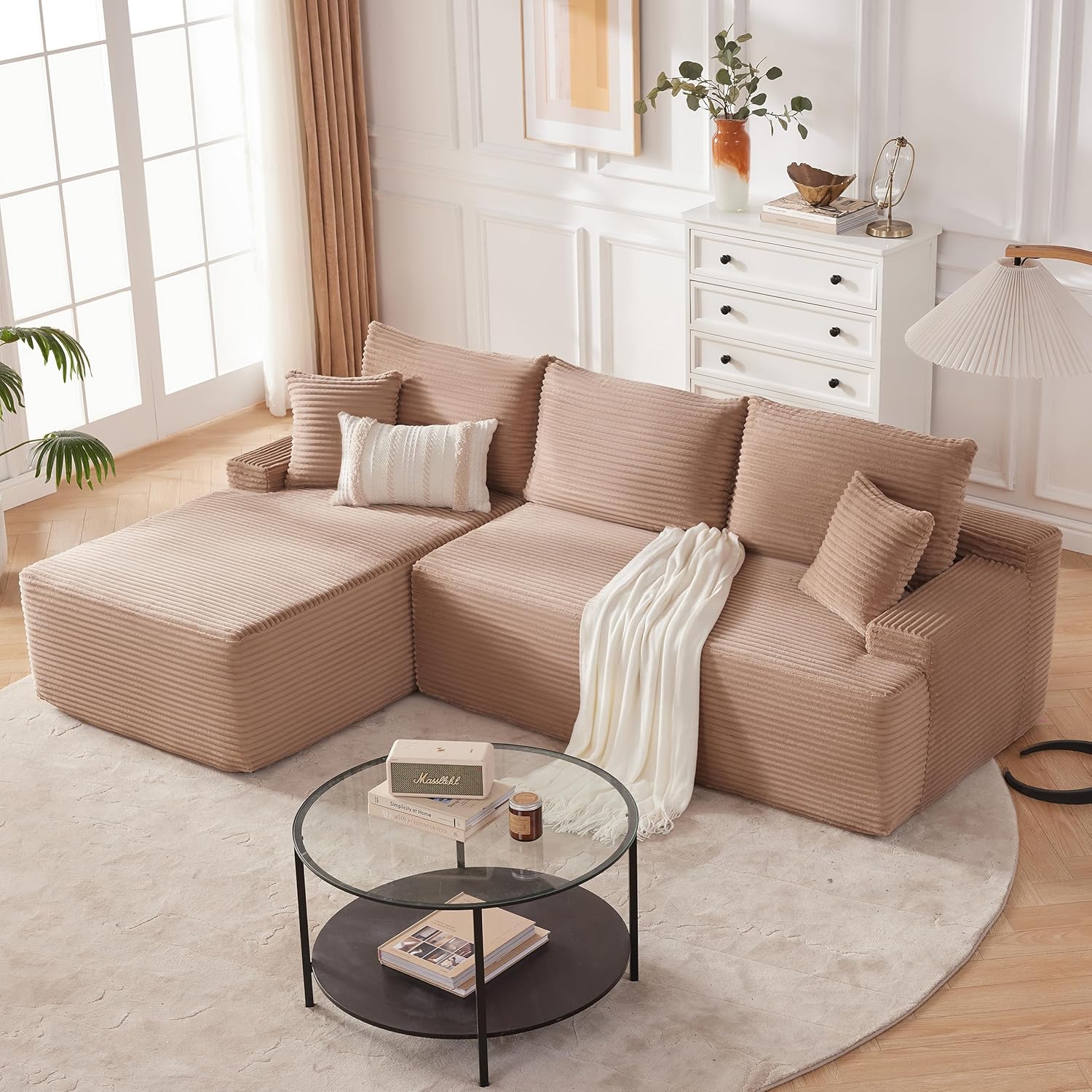 Canapé nuage de 110 pouces, canapé désossé dans le salon, canapé modulable avec sièges profonds