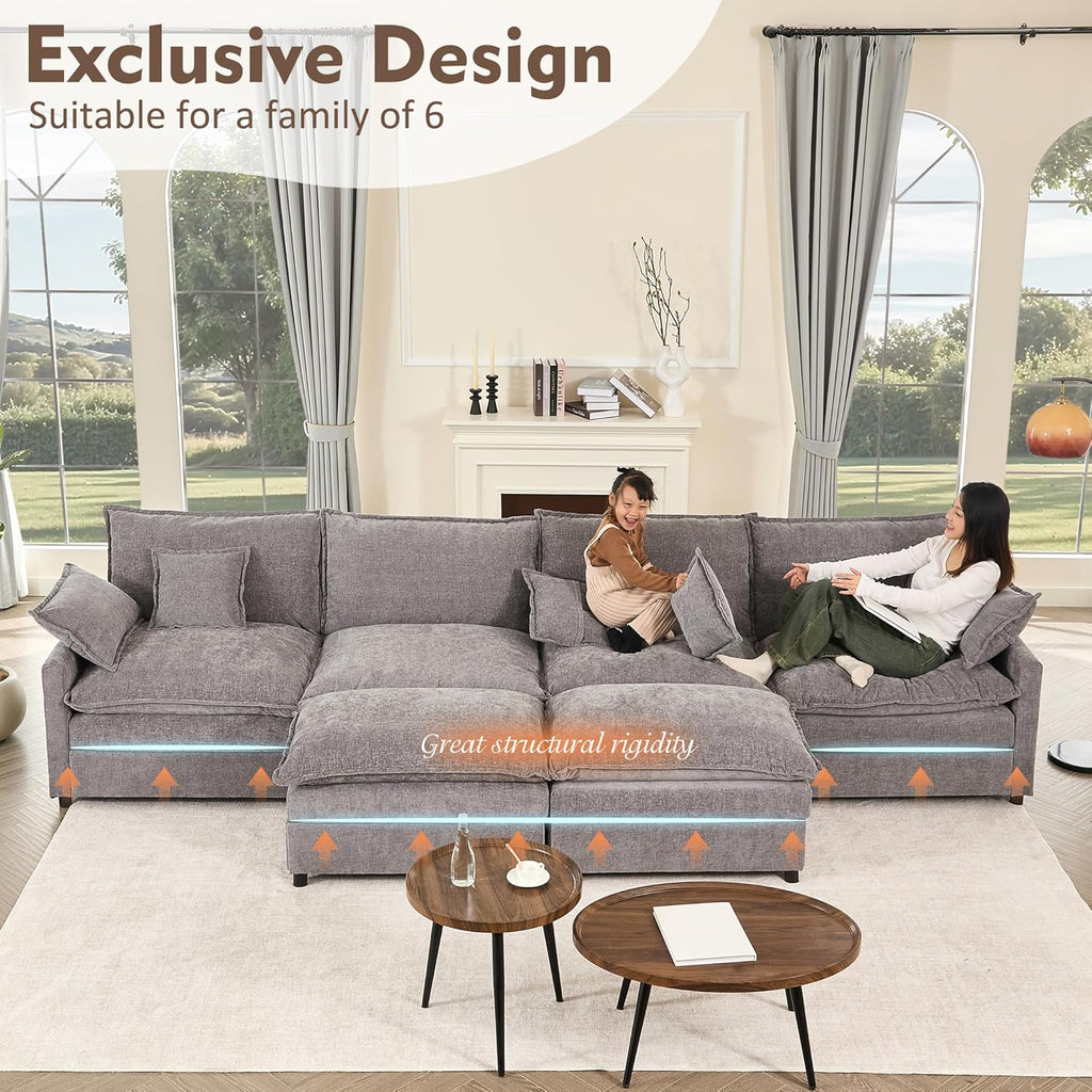 Canapé en U 108", canapé modulaire Canapé nuage confortable