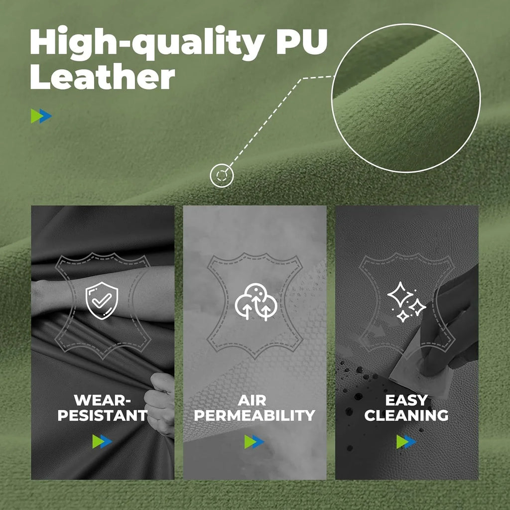 Grande chaise de bureau à dossier haut, chaise de jeu en cuir à dossier haut avec repose-pieds