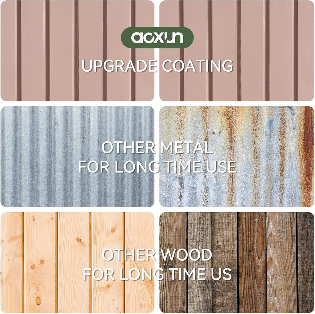 Abri de jardin extérieur Aoxun 6,2 x 4 pieds, abri de jardin en métal avec porte verrouillable et toit en pente, abri à outils, abri à vélos