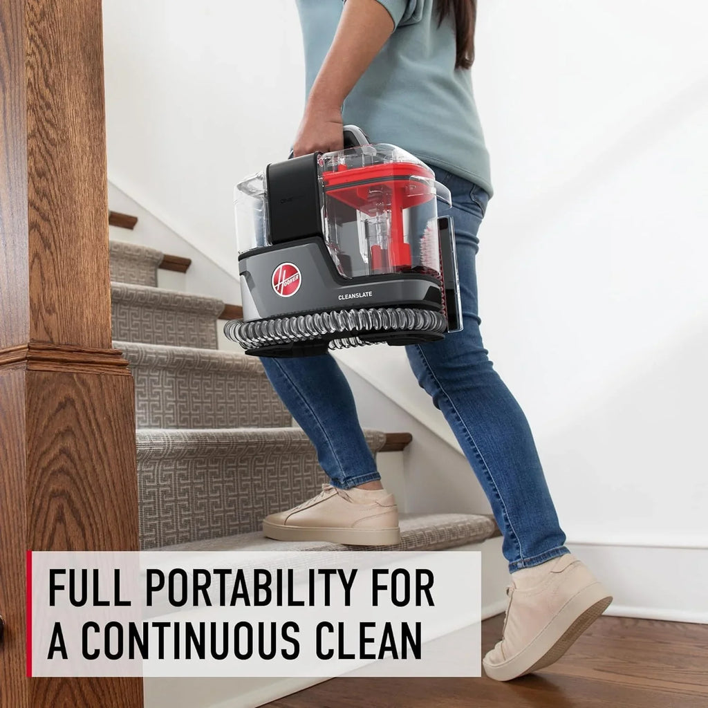 Nettoyeur de tapis et de tissus d'ameublement portable Hoover CleanSlate Plus avec aspiration puissante et plusieurs outils
