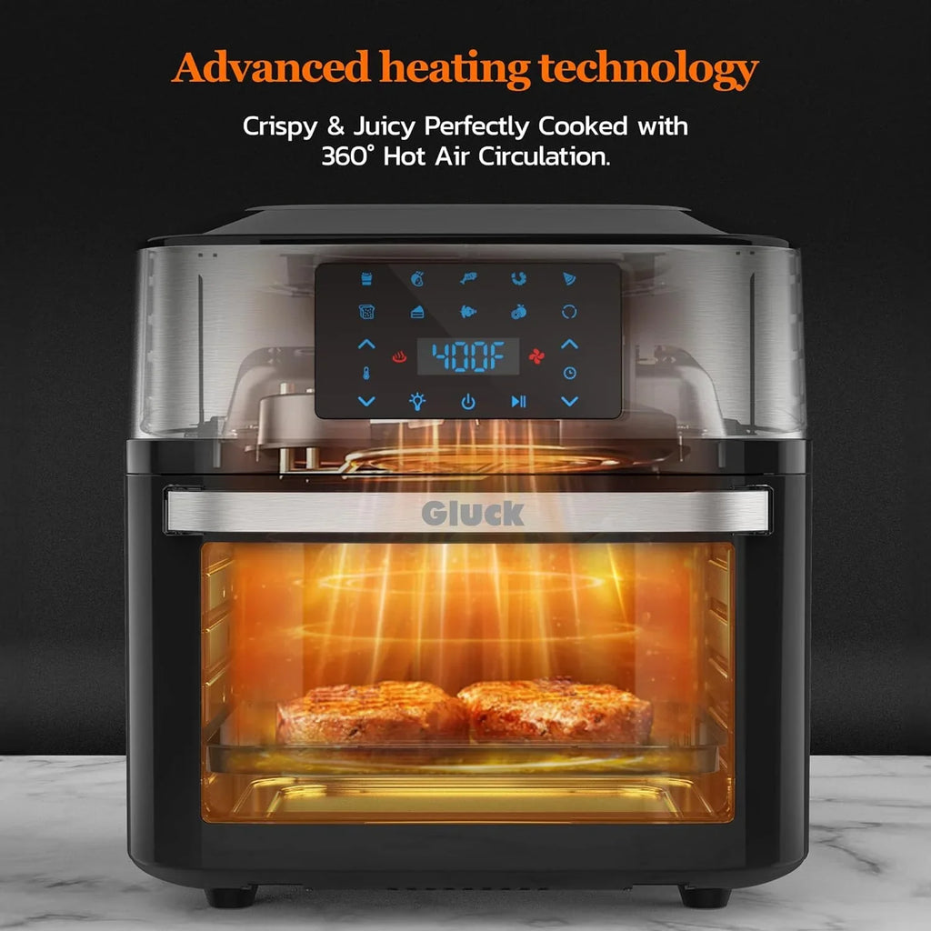 Grande friteuse à air de 20 litres, combo 10 en 1 avec fenêtre, rôtissoire, 3 grilles de déshydratation, certifiée ETL