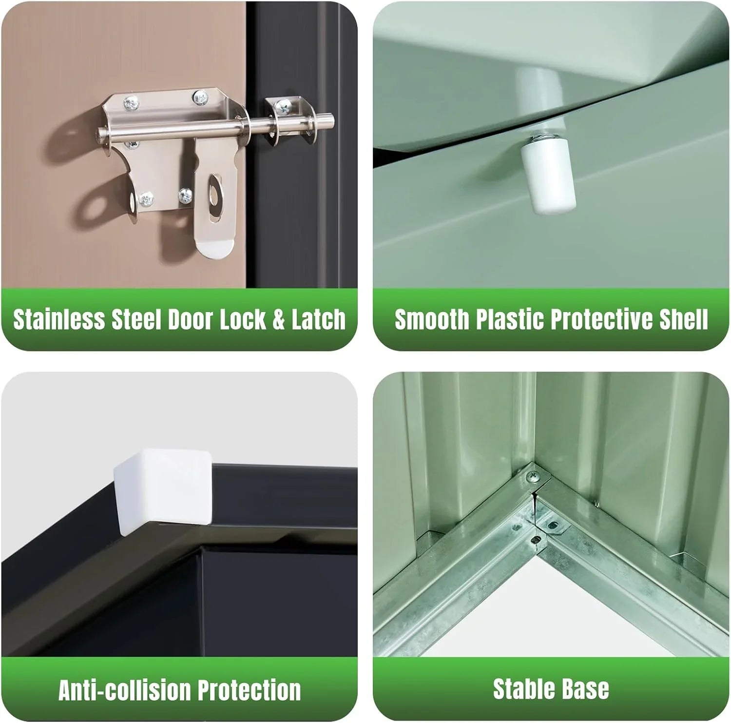 Abri de jardin extérieur Aoxun 6,2 x 4 pieds, abri de jardin en métal avec porte verrouillable et toit en pente, abri à outils, abri à vélos