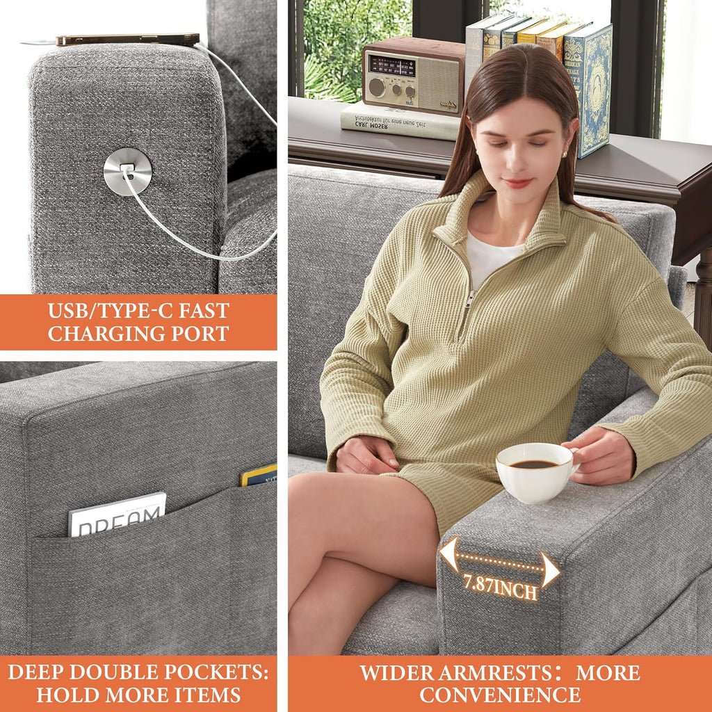 Canapé modulaire moderne en forme de U de 146 pouces d'ihanherry