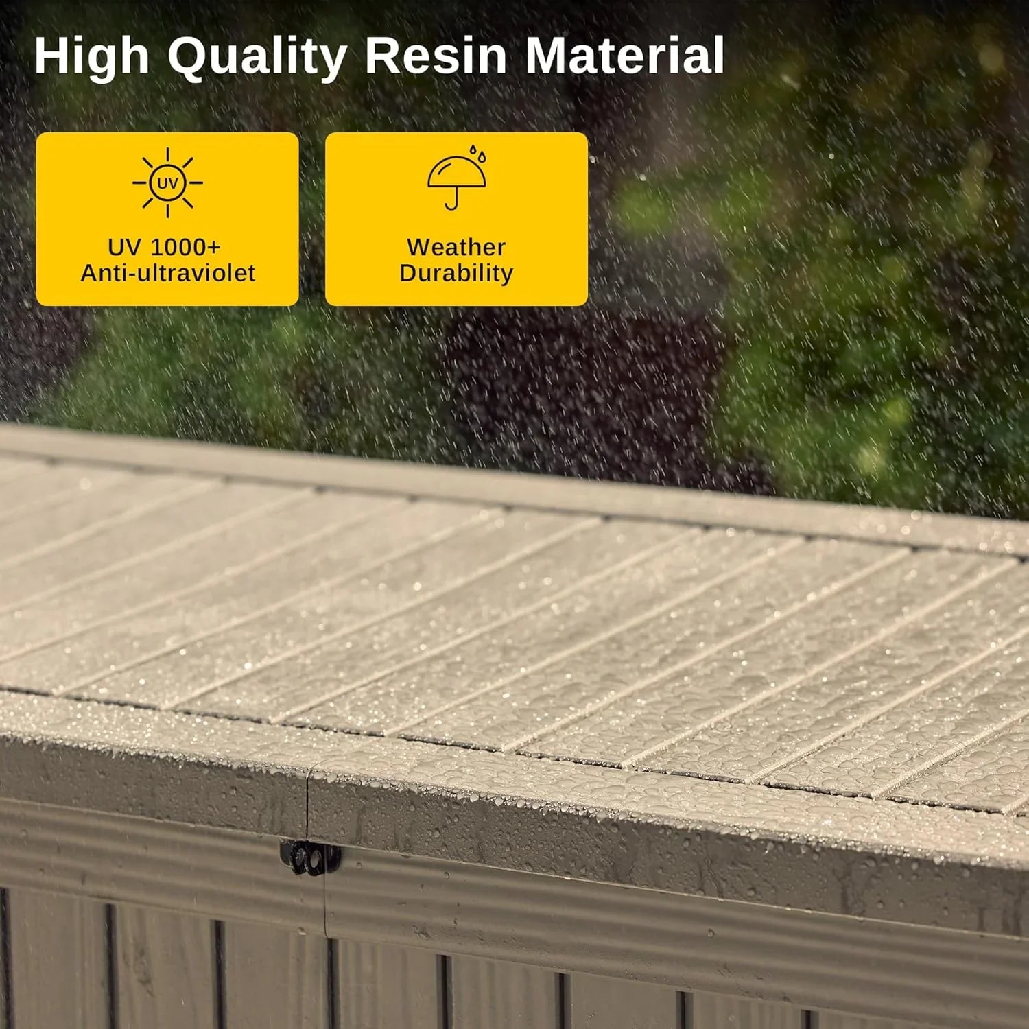 Coffre de rangement extérieur EAST OAK, coffre de terrasse de 60 gallons, utilisation intérieure et extérieure, bac de rangement en résine imperméable