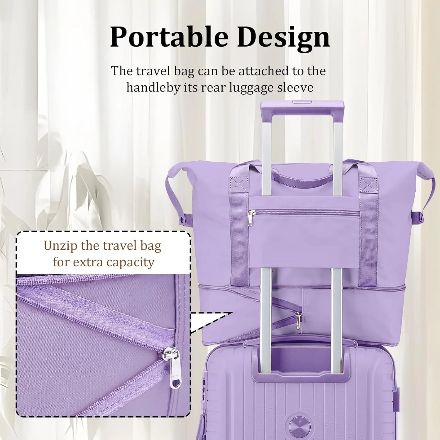 Ensemble de 5 valises de voyage légères à coque rigide en PP avec deux roulettes pivotantes et serrure TSA