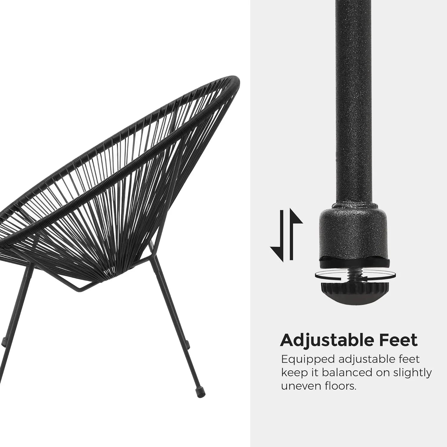 Canapé d'extérieur 2 places avec dossier en rotin synthétique