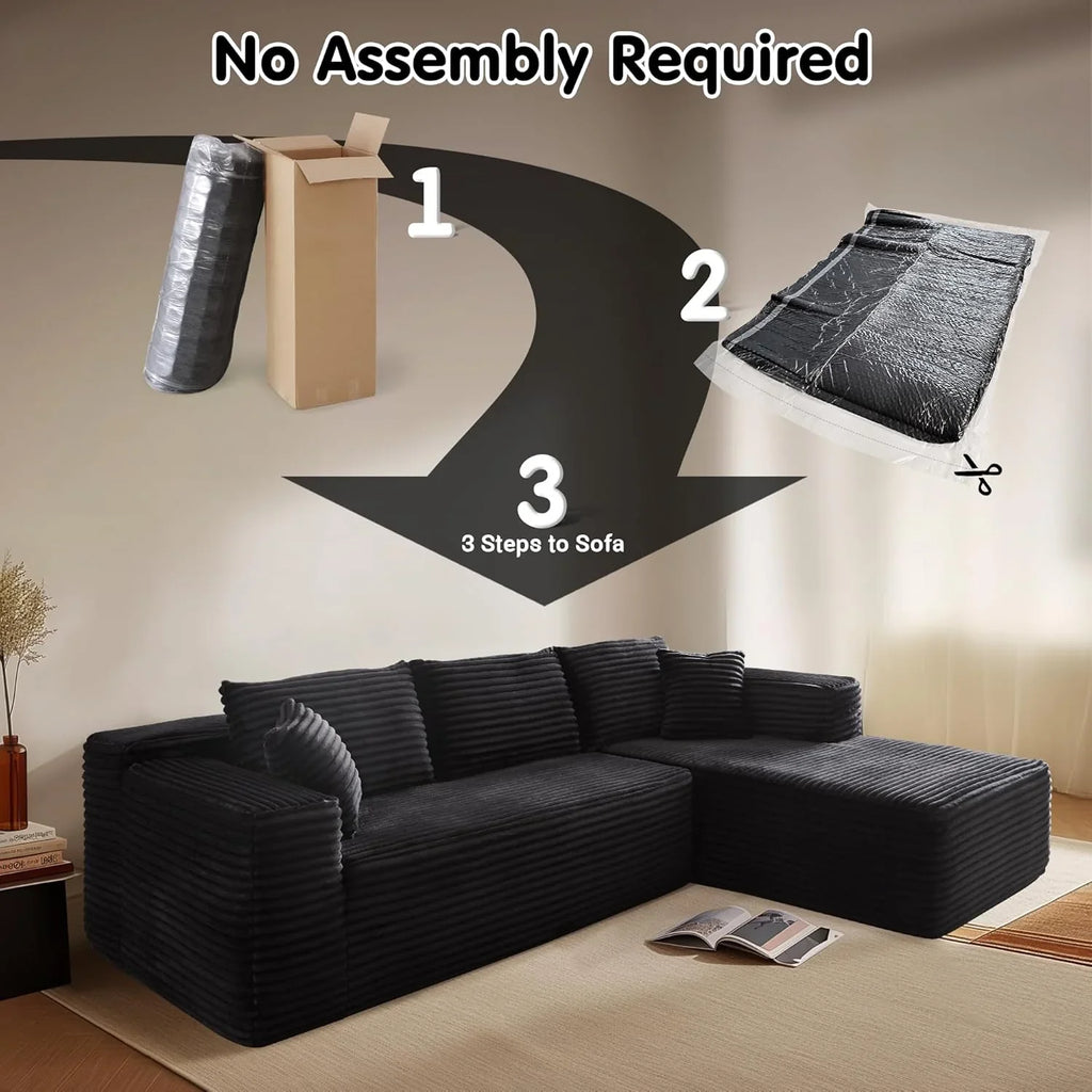 Canapé Ovios 104" Cloud Section Fauteuil en L, canapé modulaire moderne