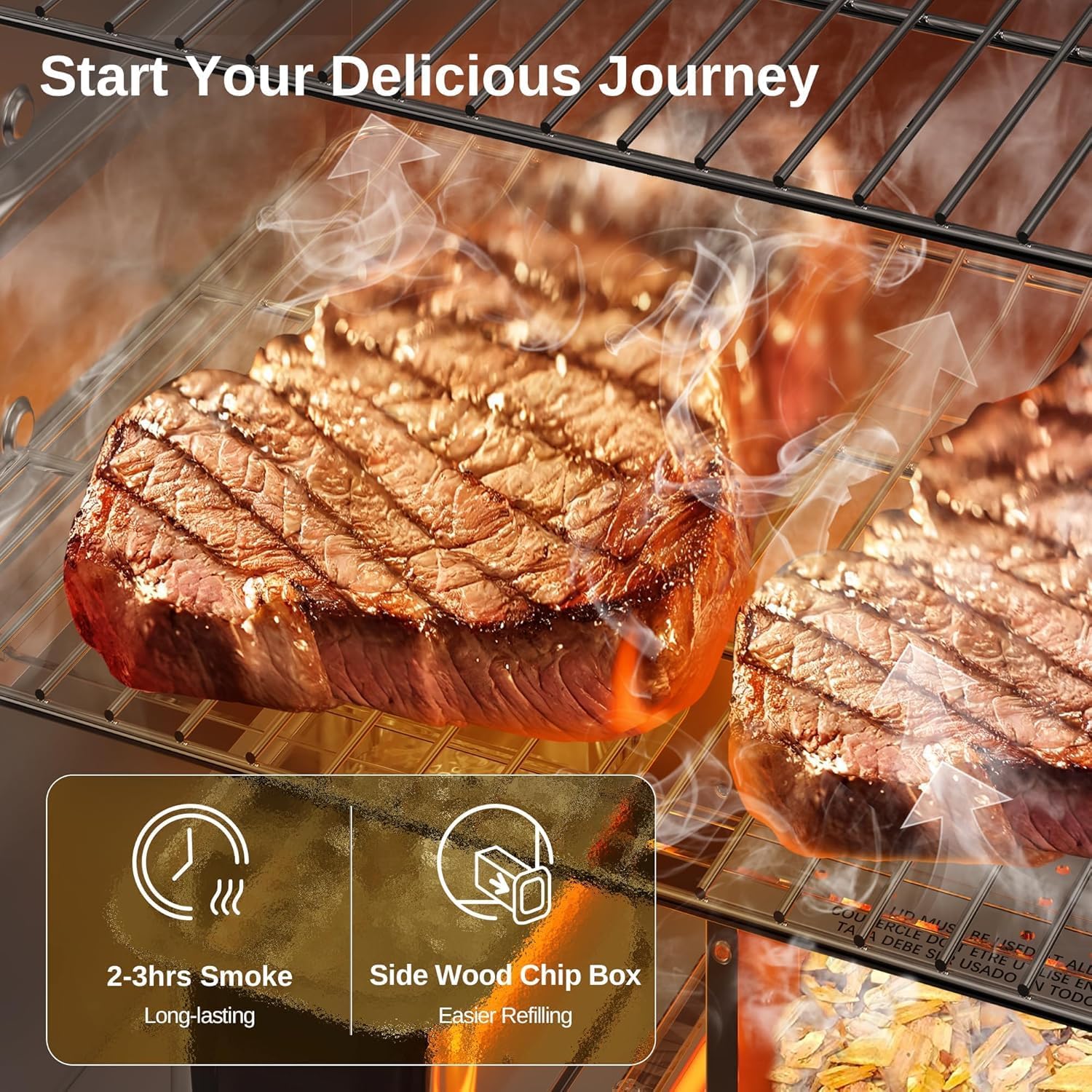 Fumoir électrique d'extérieur EAST OAK 30" | Sonde à viande intégrée, fumage jusqu'à 6 fois plus longtemps en une seule charge, chargement latéral pour un fumage ininterrompu