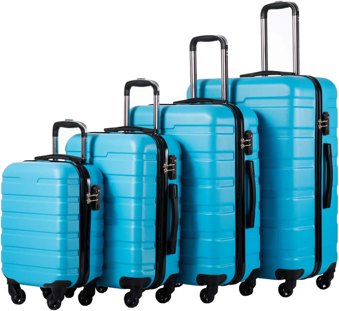 Ensemble de 3 valises Coolife, valises à roulettes rigides et légères avec serrure TSA
