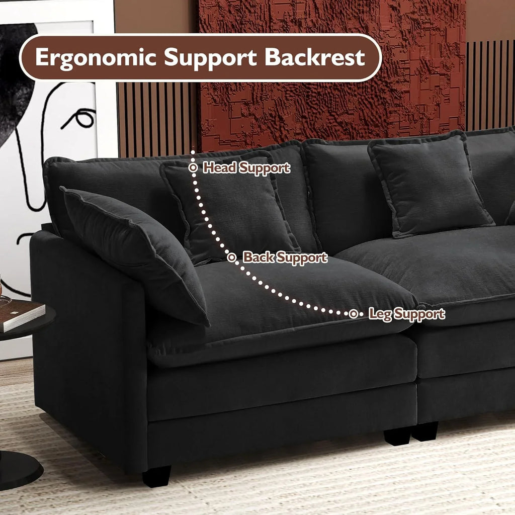 Canapé modulaire moderne en forme de U de 146 pouces d'ihanherry