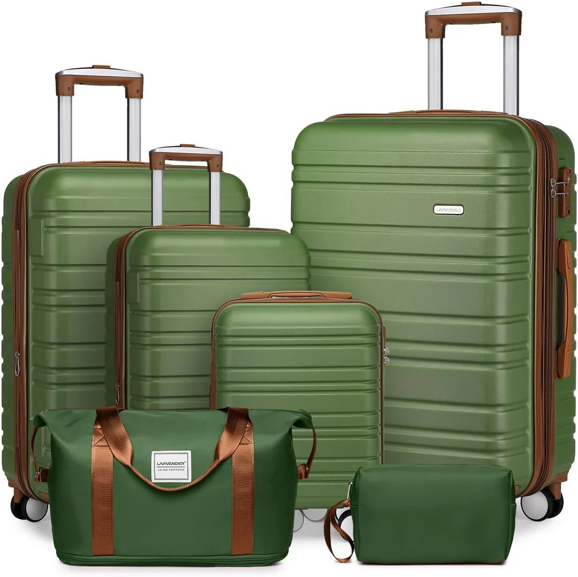 Ensemble de bagages 6 pièces, ensemble de valises rigides extensibles avec roulettes pivotantes, ensemble de bagages à roulettes légers