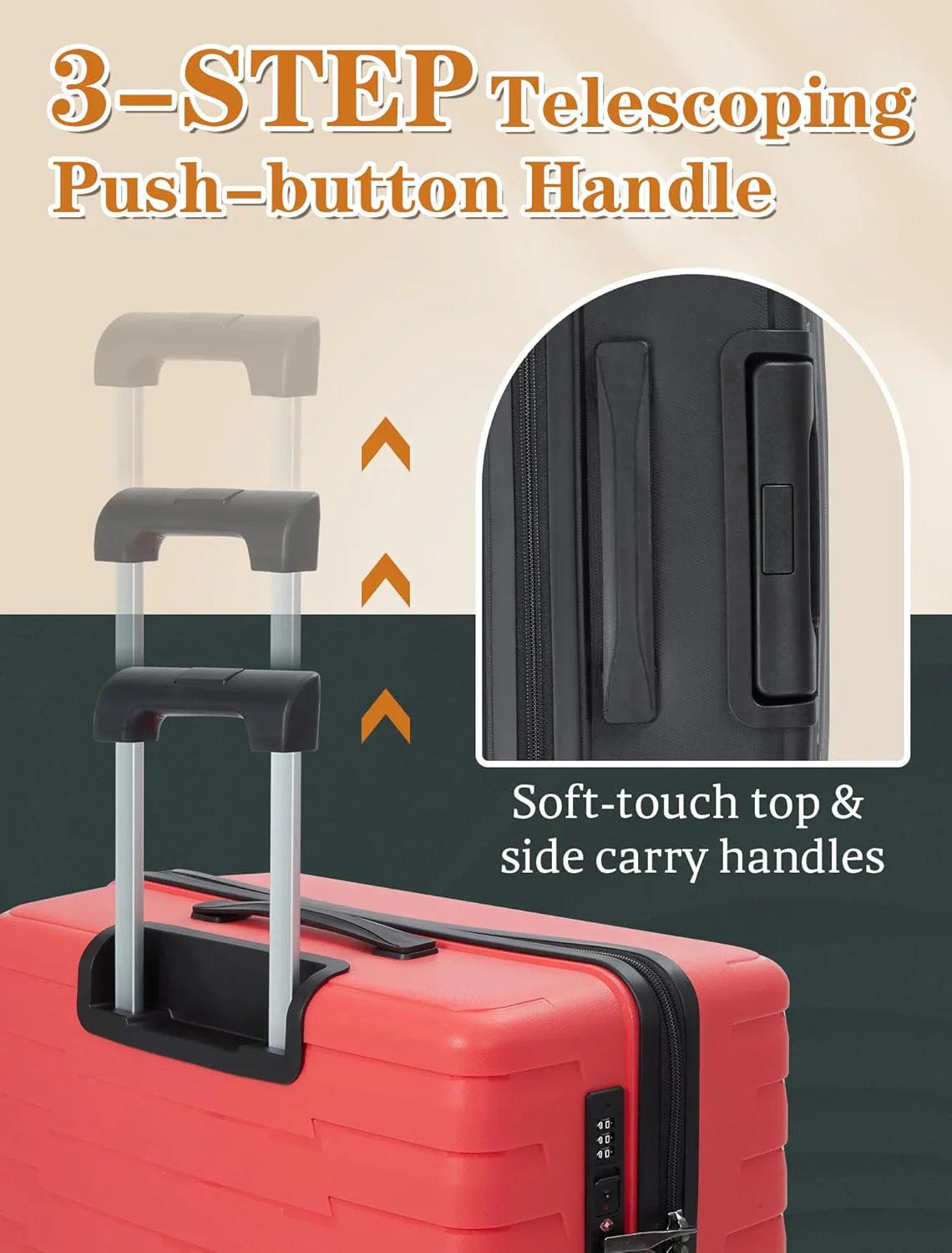 Ensemble de 5 bagages à roulettes, valise rigide en ABS avec roulettes pivotantes