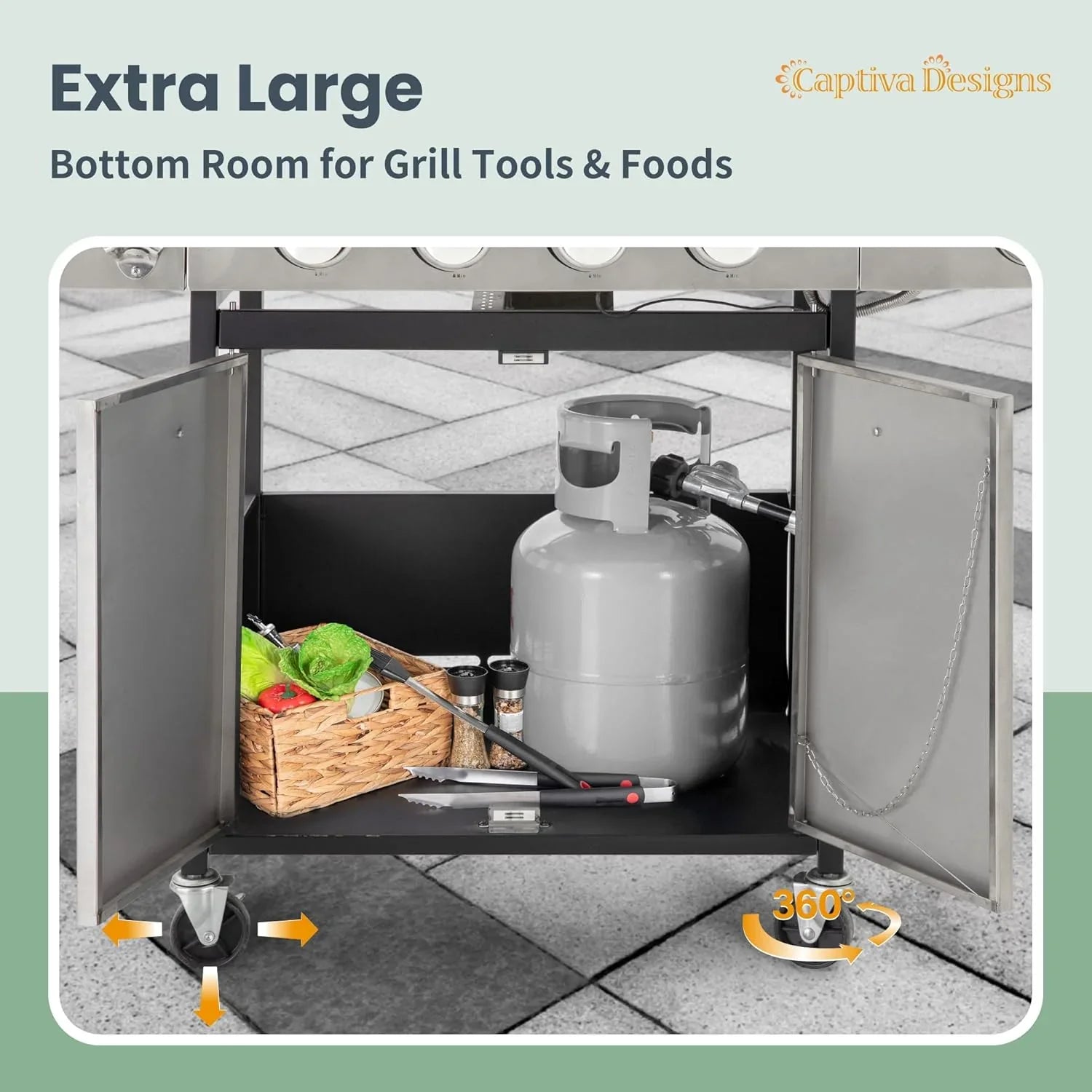 Barbecue au gaz propane à 4 brûleurs Captiva Designs 42 000 BTU