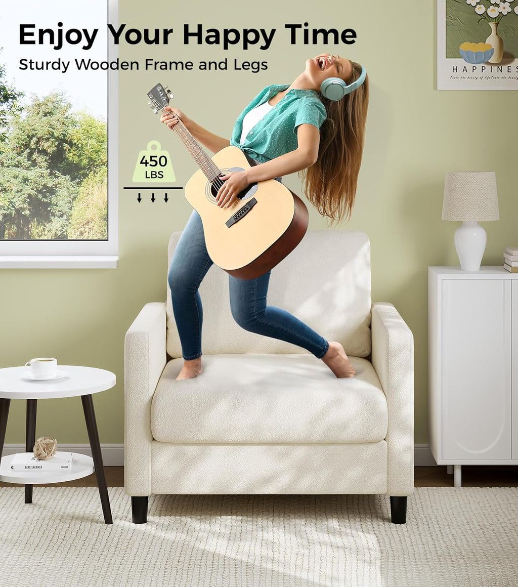 Causeuse de 51 pouces, causeuse confortable en velours côtelé