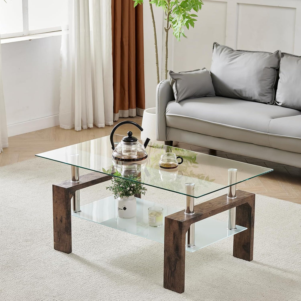 Table basse rectangulaire de salon, table basse d'appoint moderne
