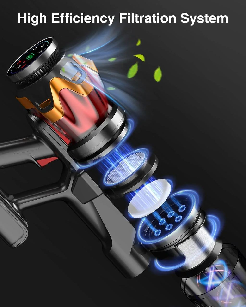 Aspirateur sans fil, 580 W, 48 kPa, 65 min, pour usage domestique, balai automatique