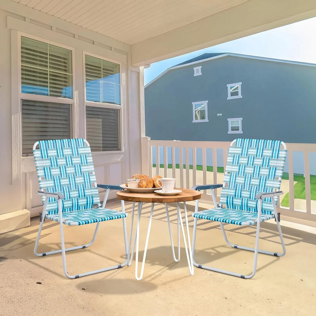 Lot de 2 chaises pliantes en toile pour patio VINGLI, chaise de plage portable pour extérieur, chaise de camping