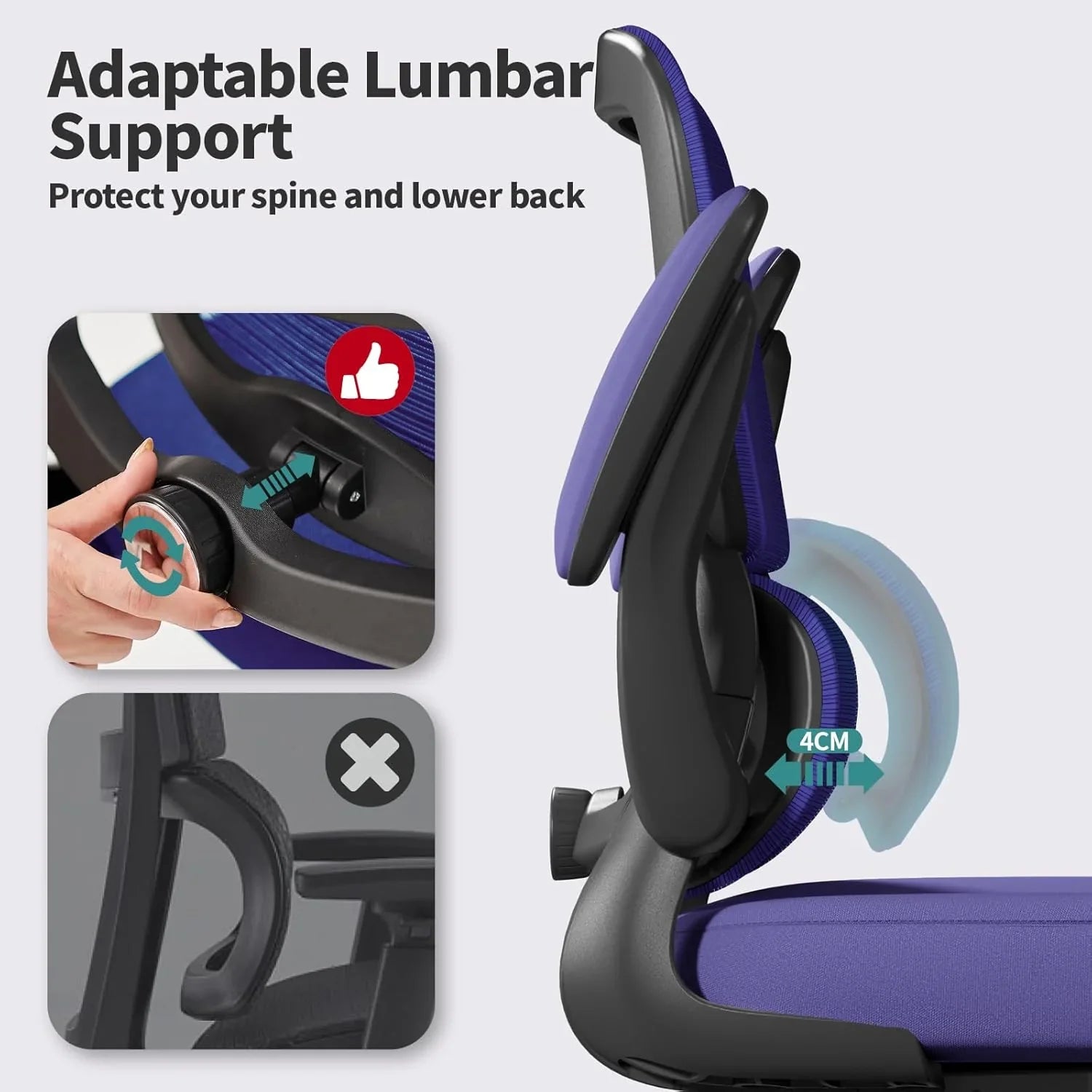 Chaise de bureau ergonomique TRALT, capacité de 150 kg, en maille, avec roulettes