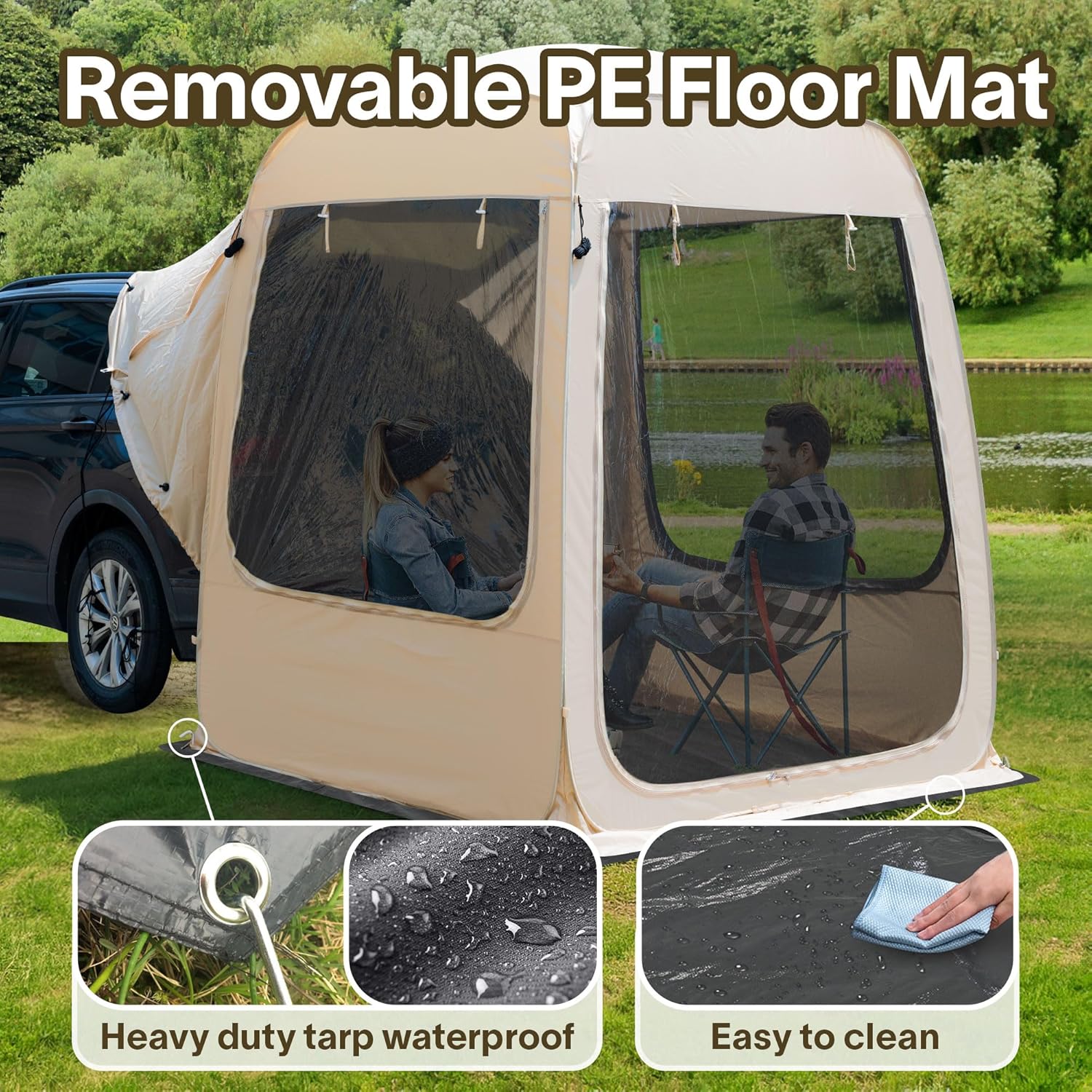 Gazebo Alvantor Screen House, tente à auvent abri igloo escamotable pour 6-10-15 personnes