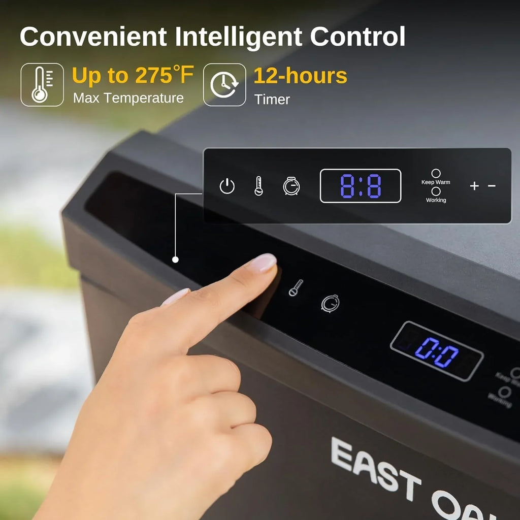 Fumoir électrique d'extérieur EAST OAK 30" | Sonde à viande intégrée, fumage jusqu'à 6 fois plus longtemps en une seule charge, chargement latéral pour un fumage ininterrompu